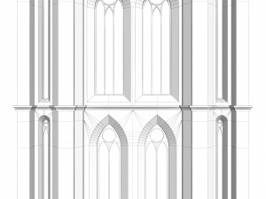 Old clock gothic tower Modello 3D