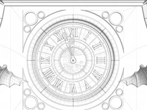 Old clock gothic tower 3D Model