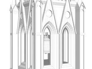 Old clock gothic tower 3D Model