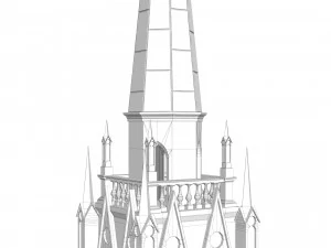 Old clock gothic tower 3D Model