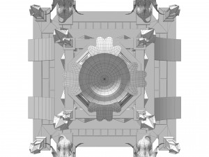 Old clock gothic tower Modello 3D