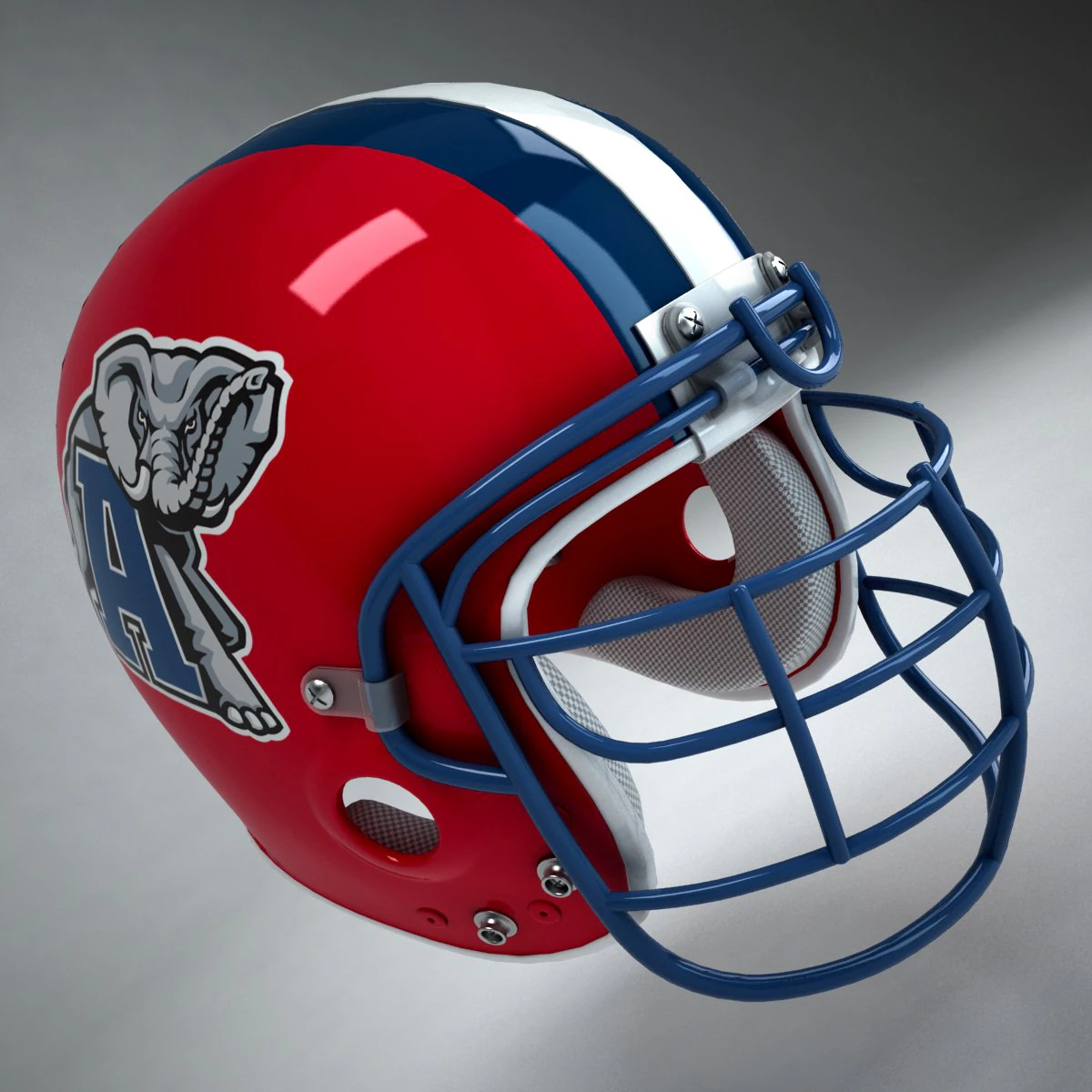 football helmet 3D Model .c4d .max .obj .3ds .fbx .stl .blend 
