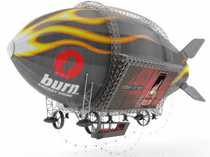 Advertising zeppelin burn 3D 模型