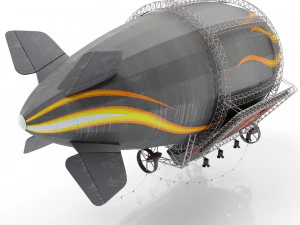 Advertising zeppelin burn 3D Model