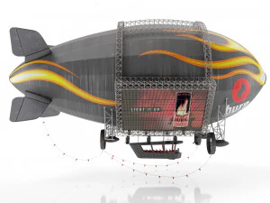 Advertising zeppelin burn 3D Model