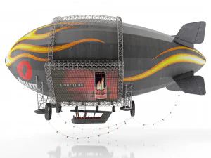 Advertising zeppelin burn 3D Model