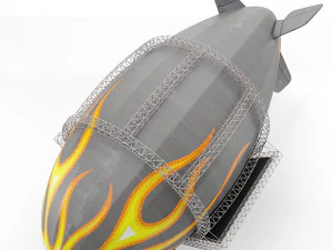 Advertising zeppelin burn 3D Model