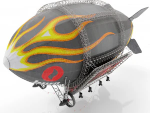 Advertising zeppelin burn 3D Model