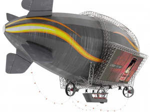 Advertising zeppelin burn 3D Model