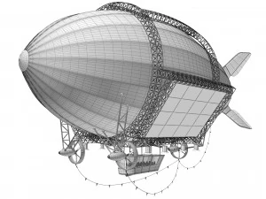 Advertising zeppelin burn 3D Model