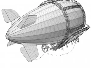 Advertising zeppelin burn 3D Model