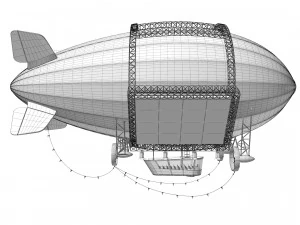 Advertising zeppelin burn 3D Model