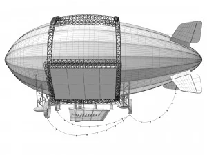 Advertising zeppelin burn 3D Model