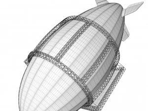 Advertising zeppelin burn 3D Model