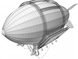 Advertising zeppelin burn 3D Model