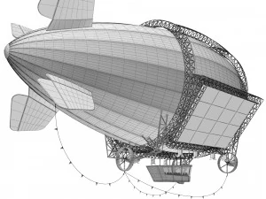 Advertising zeppelin burn 3D Model