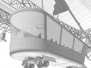 Advertising zeppelin burn 3D Model