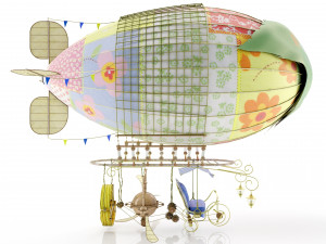 Zeppelin Steampunk 3D Модель