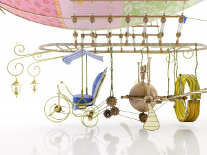 Zeppelin Steampunk 3D Модель