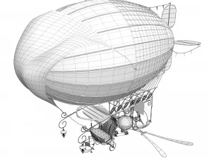 Zeppelin Steampunk 3D Model