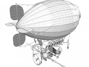 Zeppelin Steampunk 3D Model