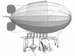 Zeppelin Steampunk 3D Model