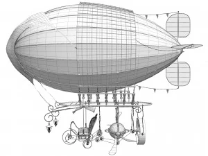 Zeppelin Steampunk 3D Model
