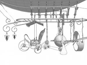 Zeppelin Steampunk 3D Model