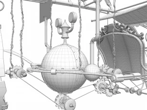 Zeppelin Steampunk 3D Model