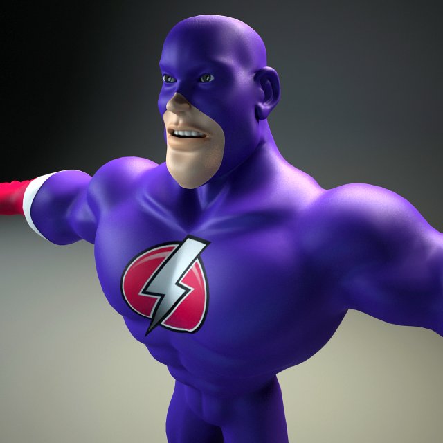 generic superhero cartoon 3D Model .c4d .max .obj .3ds .fbx .stl .blend 