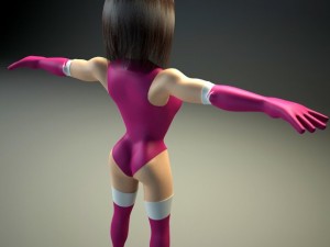 generic female superhero cartoon Modelo 3D