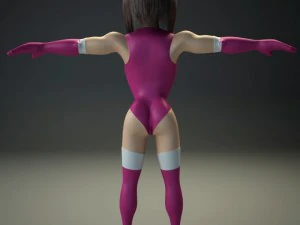 generic female superhero cartoon 3D Model