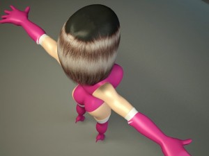 generic female superhero cartoon Modelo 3D