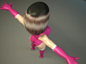 generic female superhero cartoon 3D Model