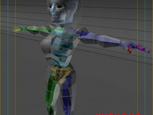 generic female superhero cartoon 3D Model