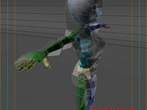 generic female superhero cartoon 3D Model
