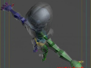 generic female superhero cartoon 3D Model