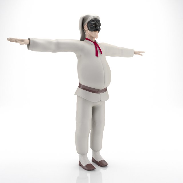 Pulcinella carnival mask 3D Model .c4d .max .obj .3ds .fbx .stl .blend 