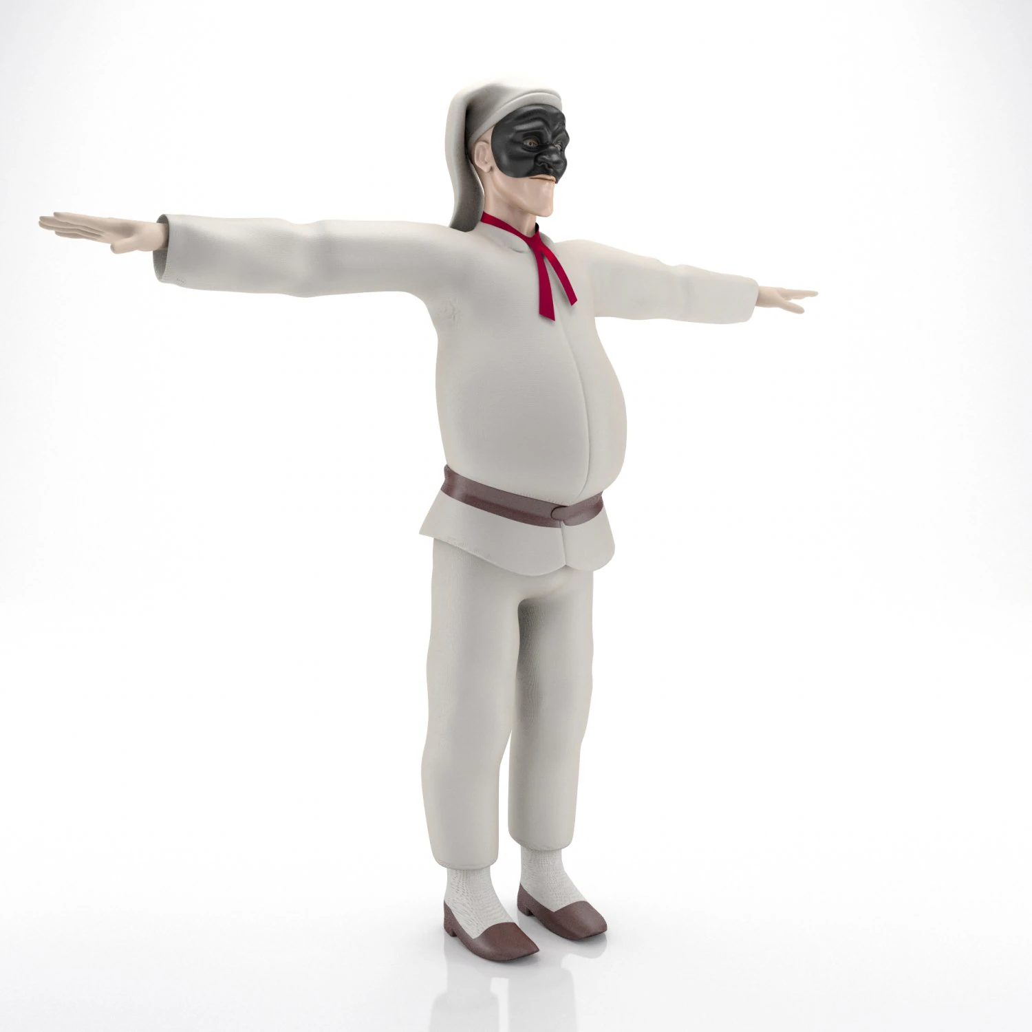 Pulcinella carnival mask 3D Model .c4d .max .obj .3ds .fbx .stl .blend 