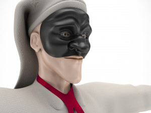 Pulcinella carnival mask 3D Model
