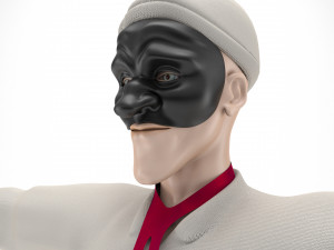 Pulcinella carnival mask 3D Model