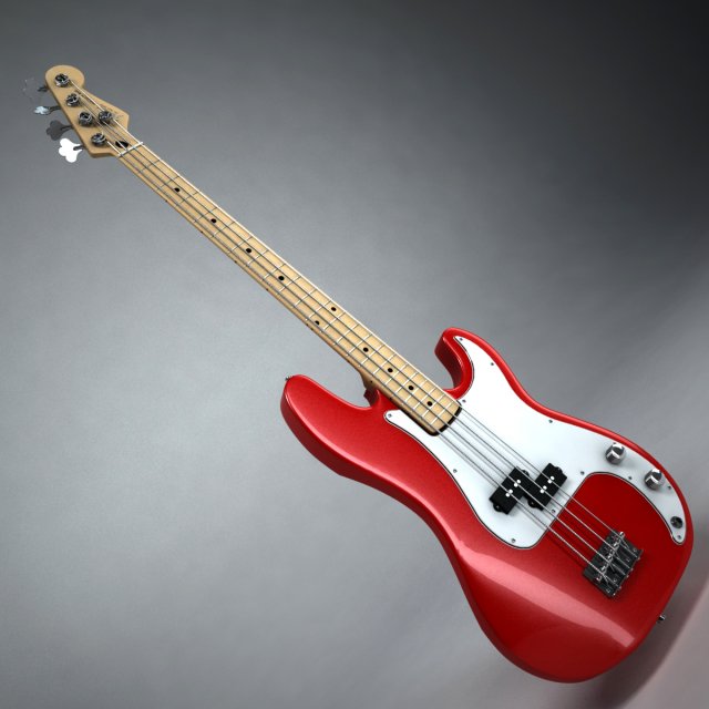 fender precision bass 3D Model .c4d .max .obj .3ds .fbx .stl .blend 