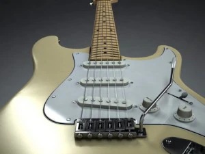 फेंडर स्ट्रैटोकास्टर विंटेज सफेद 3D मॉडल