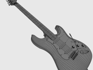 फेंडर स्ट्रैटोकास्टर विंटेज सफेद 3D मॉडल