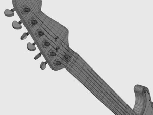 फेंडर स्ट्रैटोकास्टर विंटेज सफेद 3D मॉडल