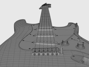 फेंडर स्ट्रैटोकास्टर विंटेज सफेद 3D मॉडल