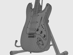 फेंडर स्ट्रैटोकास्टर विंटेज सफेद 3D मॉडल