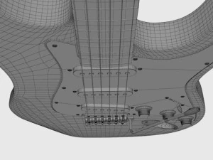फेंडर स्ट्रैटोकास्टर विंटेज सफेद 3D मॉडल