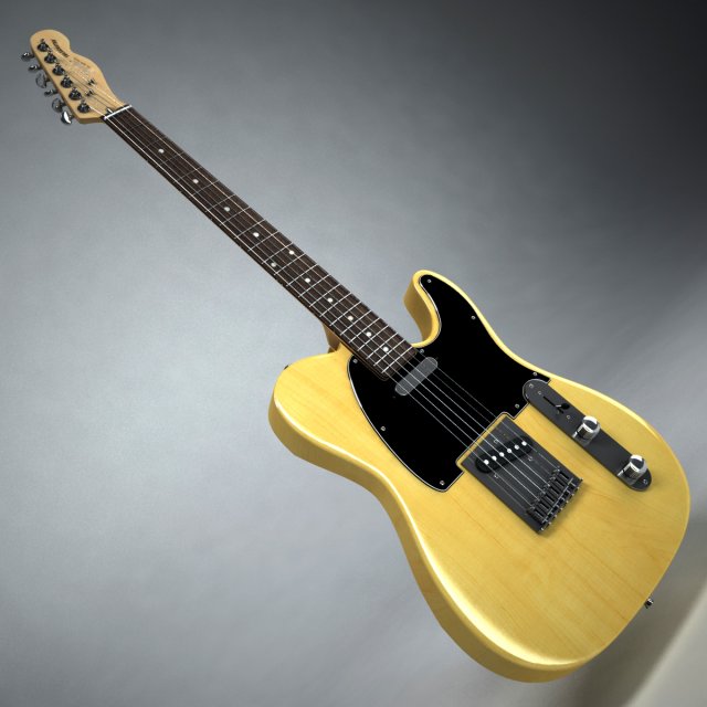 fender telecaster 3D Model .c4d .max .obj .3ds .fbx .stl .blend 