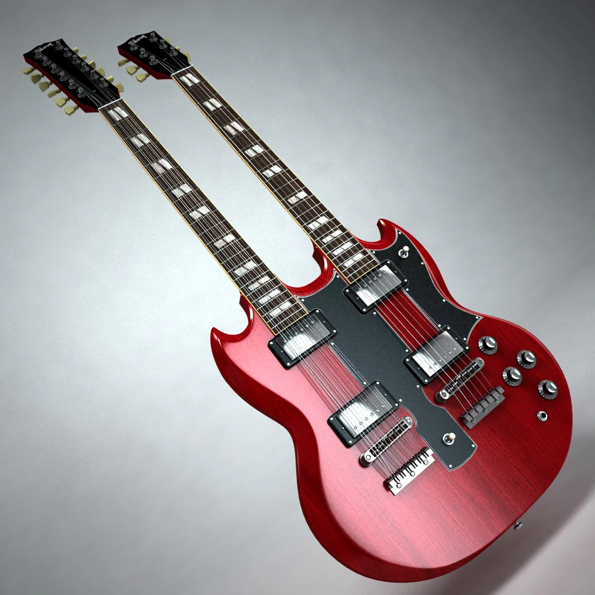 Gibson sg double neck 3D Model .c4d .max .obj .3ds .fbx .stl .blend